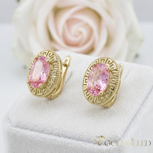Goldfilled antialergijski uhani 18mm 14K barva