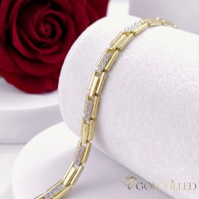   Ekskluzivna antiallergene pozlačena zapestnica „Goldfilled“, v več velikostih širina 7 mm, barva 14K