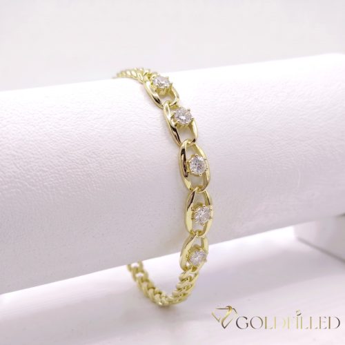 Antiallergene pozlačen zapestnica „Goldfilled“, dolžina 17cm in širina 7 mm, barva 14K