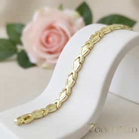   Antiallergene pozlačen zapestnica „Goldfilled“, dolžina 17cm in širina 7 mm, barva 14K