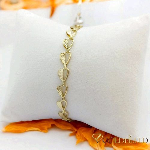 Antiallergene pozlačen zapestnica „Goldfilled“, dolžina 19 cm in širina 6 mm, barva 14K