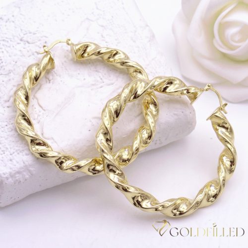 Goldfilled Antialergijske Obročaste uhani 60mm 14K barva