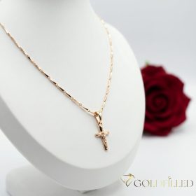   Antiallergijska Goldfilled ogrlica 45cm/1mm + obesek, barva 18K
