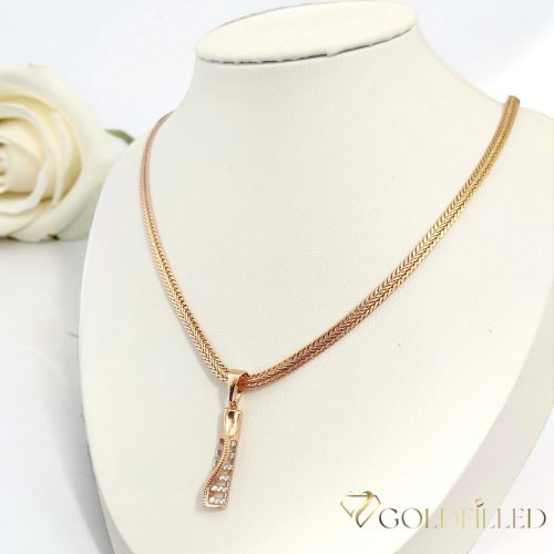 Antiallergijska Goldfilled ogrlica 50cm/4mm + obesek, barva 18K