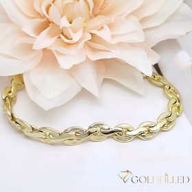   Ekskluzivna antiallergene pozlačena zapestnica „Goldfilled“, dolžina 21cm in širina 8 mm, barva 14K