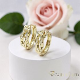 Goldfilled antialergijski uhani 17 mm 14K barva