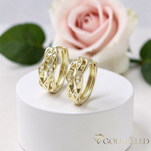 Goldfilled antialergijski uhani 17 mm 14K barva