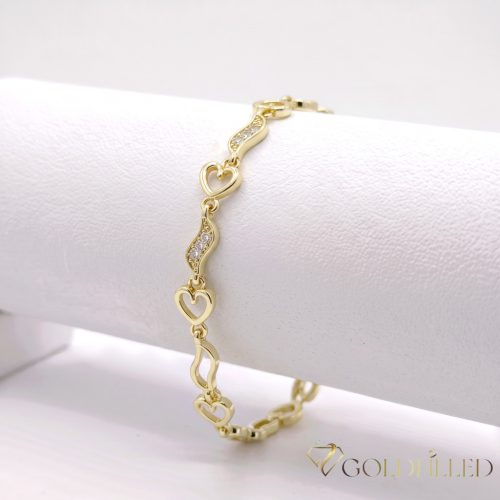 Antiallergene pozlačen zapestnica „Goldfilled“, dolžina 17 cm in širina 5 mm, barva 14K