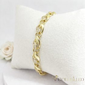  Antiallergene pozlačen zapestnica „Goldfilled“, dolžina 18cm in širina 7 mm, barva 14K