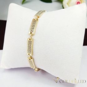   Antiallergene pozlačen zapestnica „Goldfilled“, dolžina 17 cm in širina 5,5 mm, barva 14K