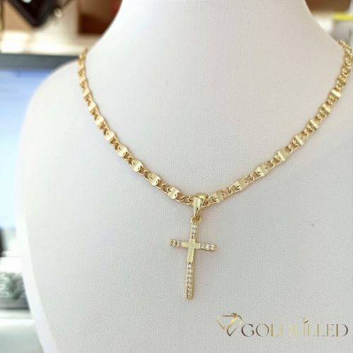 Antiallergijska Goldfilled ogrlica 50cm/3mm + obesek, barva 14K