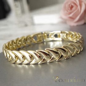   Antiallergene pozlačen zapestnica „Goldfilled“, dolžina 17cm in širina 10 mm, barva 14K