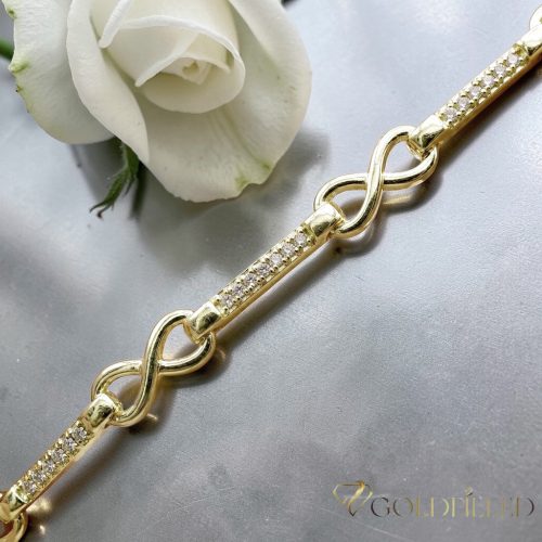 Antiallergene pozlačen zapestnica „Goldfilled“, dolžina 17 cm in širina 5 mm, barva 14K