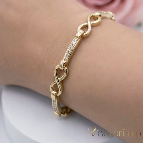 Antiallergene pozlačen zapestnica „Goldfilled“, dolžina 17 cm in širina 5 mm, barva 14K