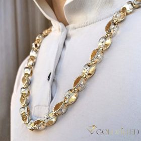   Goldfilled Antialergijski Luksuzni Barakka Ogrlica 70cm Dolga in 11mm Široka (130g) Barva 14K Multikolor