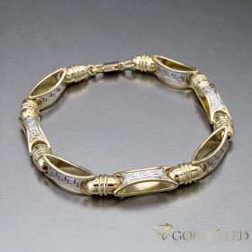   Ekskluzivna antiallergene pozlačena zapestnica „Goldfilled“, dolžina 24cm in širina 8-9 mm, barva 14K