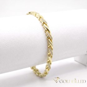   Antiallergene pozlačen zapestnica „Goldfilled“, dolžina 19 cm in širina 5 mm, barva 14K