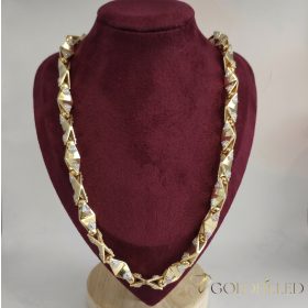   Goldfilled Antialergijski Luksuzni Barakka Ogrlica 70cm Dolga in 11mm Široka (145g !) Barva 14K Multikolor