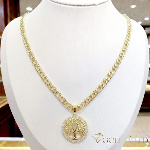 Antiallergijska Goldfilled ogrlica 45cm/5,2mm + obesek, barva 14K