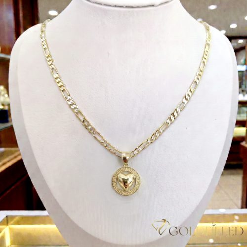 Antiallergijska Goldfilled ogrlica 50cm/4mm + obesek, barva 14K/Multicolor