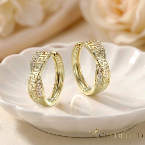Goldfilled antialergijski uhani 26 mm 14K barva