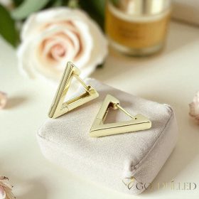 Goldfilled antialergijski uhani 16mm 14K barva