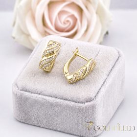 Goldfilled antialergijski uhani 14mm 14K barva  
