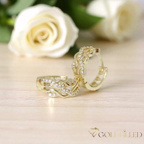 Goldfilled antialergijski uhani 16mm 14K barva