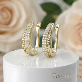 Goldfilled antialergijski uhani 24 mm 14K barva