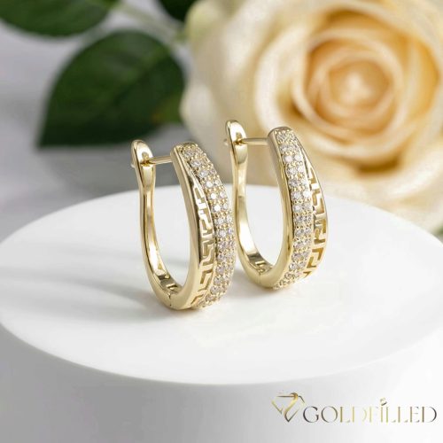 Goldfilled antialergijski uhani 24 mm 14K barva