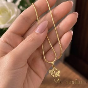   Antialergijska ogrlica Goldfilled 45cm / 1mm + obesek ribe 14K barva