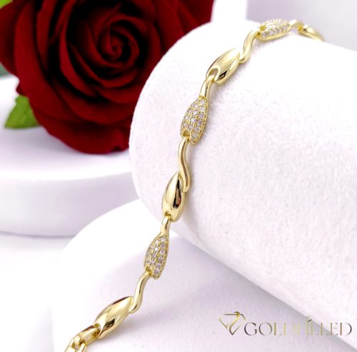 Antiallergene pozlačen zapestnica „Goldfilled“, dolžina 17cm in širina 7 mm, barva 14K