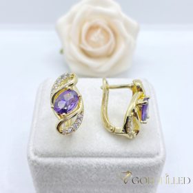 Goldfilled antialergijski uhani 17 mm 14K barva