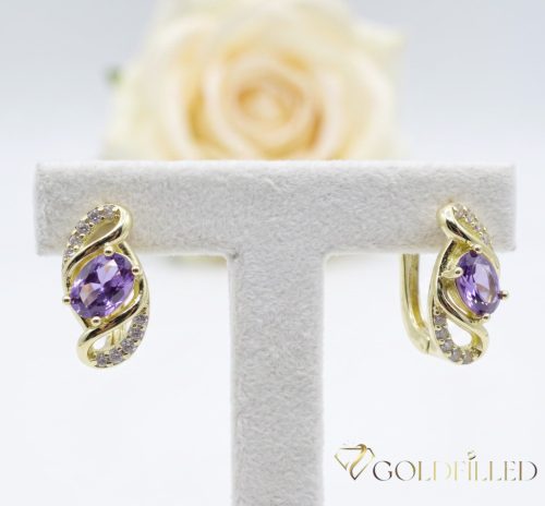 Goldfilled antialergijski uhani 17 mm 14K barva