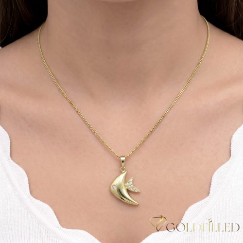 Antiallergijska Goldfilled ogrlica 35cm/1mm + obesek, barva 14K (Priporočljivo za otroke do največ 7. leta starosti!)