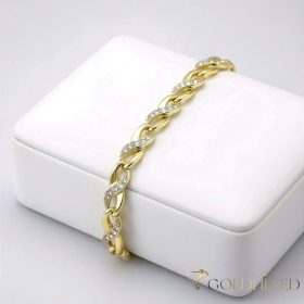   Antiallergene pozlačen zapestnica „Goldfilled“, dolžina 19 cm in širina 5,5 mm, barva 14K