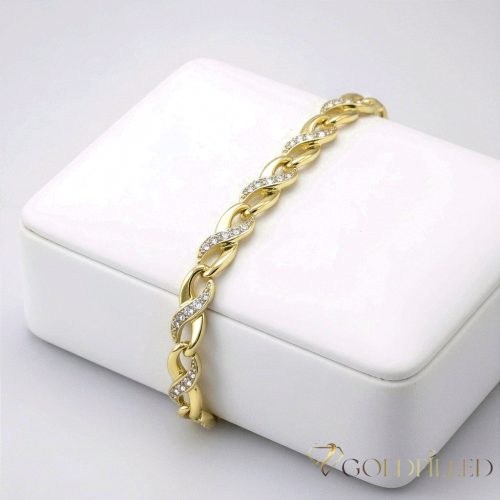 Antiallergene pozlačen zapestnica „Goldfilled“, dolžina 19 cm in širina 5,5 mm, barva 14K