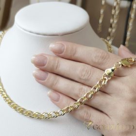   Antialergijska luksuzna ogrlica Goldfilled 45cm dolga in 6mm široka Barva 14K