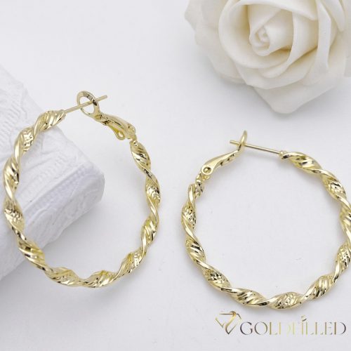 Goldfilled Antialergijske  uhani 35mm 14K barva