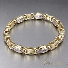   Ekskluzivna antiallergene pozlačena zapestnica „Goldfilled“, dolžina 22cm in širina 8-9 mm, barva 14K