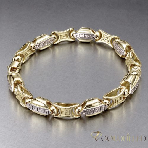 Ekskluzivna antiallergene pozlačena zapestnica „Goldfilled“, dolžina 22cm in širina 8-9 mm, barva 14K