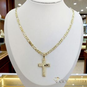   Antiallergijska Goldfilled ogrlica 50cm/4mm + obesek, barva 14K