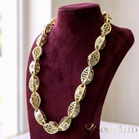   Goldfilled Antialergijski Luksuzni Barakka Ogrlica 70cm Dolga in 16mm Široka (230g) Barva 14K Multikolor