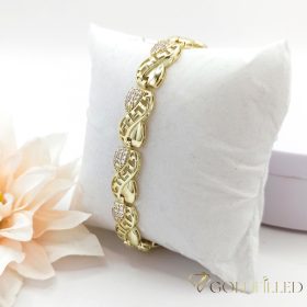   Antiallergene pozlačen zapestnica „Goldfilled“, dolžina 19cm in širina 10 mm, barva 14K