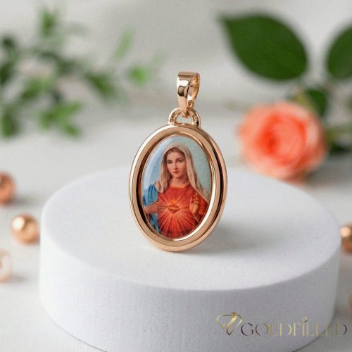 Antiallergijski Goldfilled obesek 28 mm, barva 18K