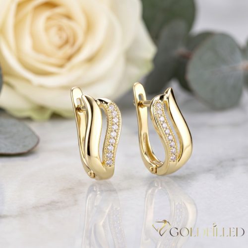 Goldfilled antialergijski uhani 17 mm 14K barva