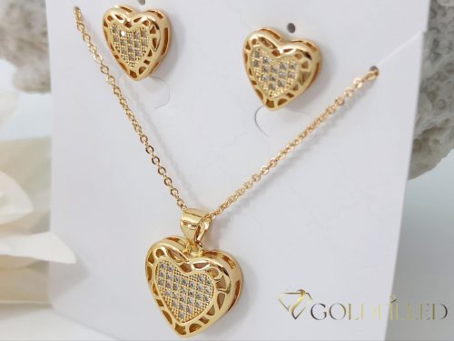 Antiallergene Goldfilled ogrlica 45 cm/1 mm + obesek + uhani