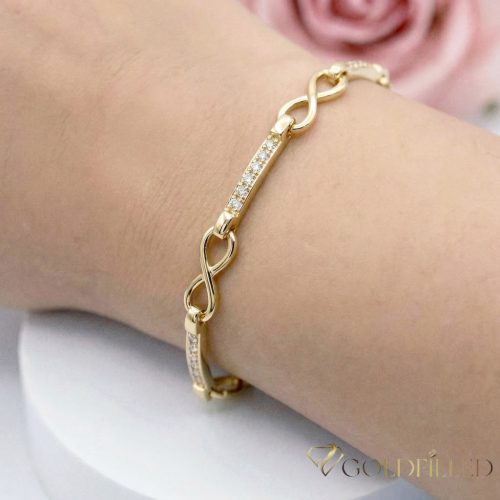 Antiallergene pozlačen zapestnica „Goldfilled“, dolžina 19 cm in širina 5 mm, barva 14K