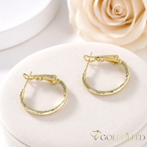 Goldfilled antialergijski uhani 22mm 14K barva