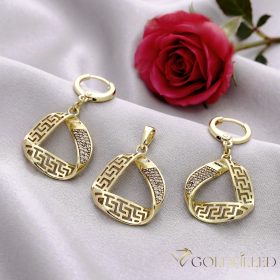 Antiallergene Goldfilled  Obesek + uhani 38mm Barva 14K